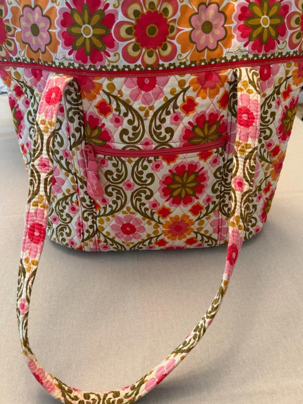 Vera Bradley Retired Folkloric Pattern Large Toggle Tote Bag - Picture 8 of 11